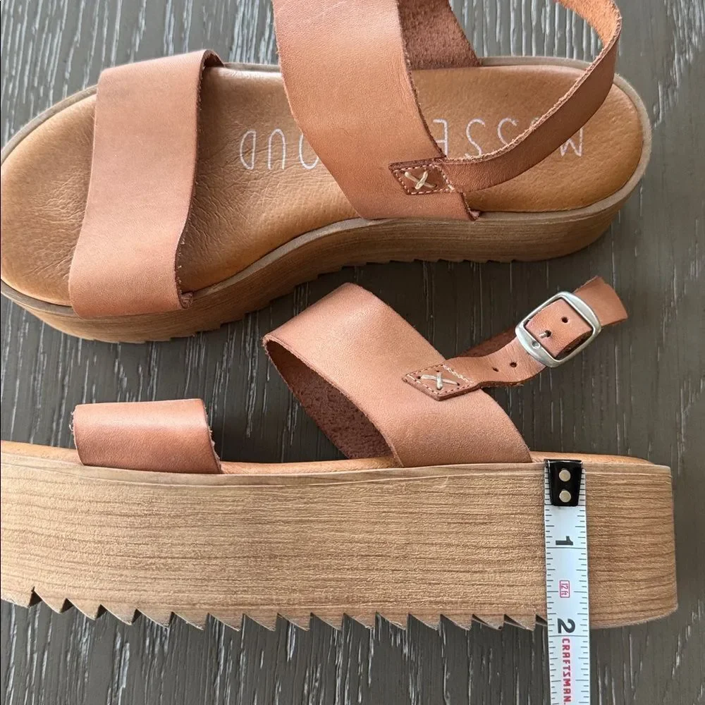 Musse & Cloud Natural Tan Strappy Sandals Platform Casual Boho Women’s Size EU37
